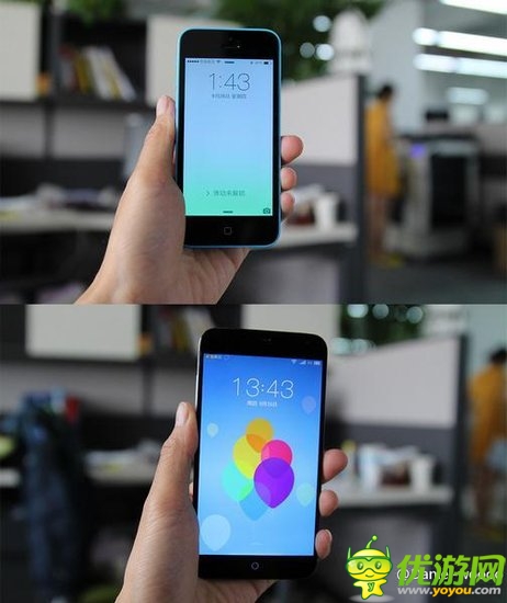 藍色版魅族MX3首次曝光 真機對比iPhone5c