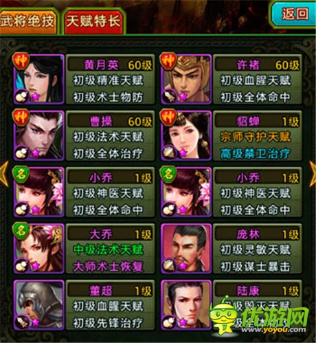 手游《熱血三國》天賦特長(zhǎng)系統(tǒng)詳解
